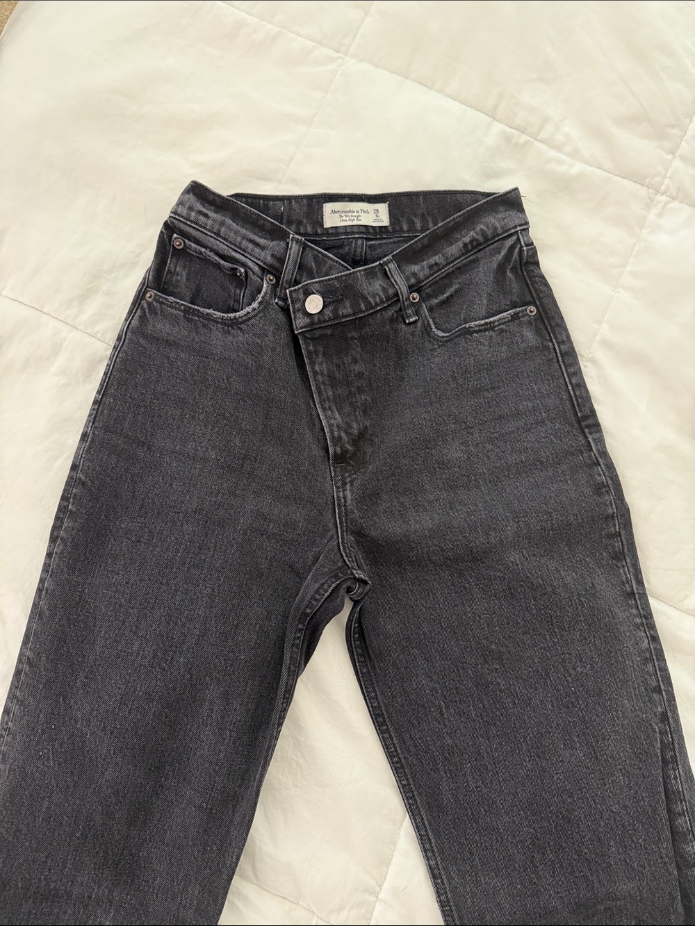 Abercrombie & Fitch Black Straight-Leg Jeans
